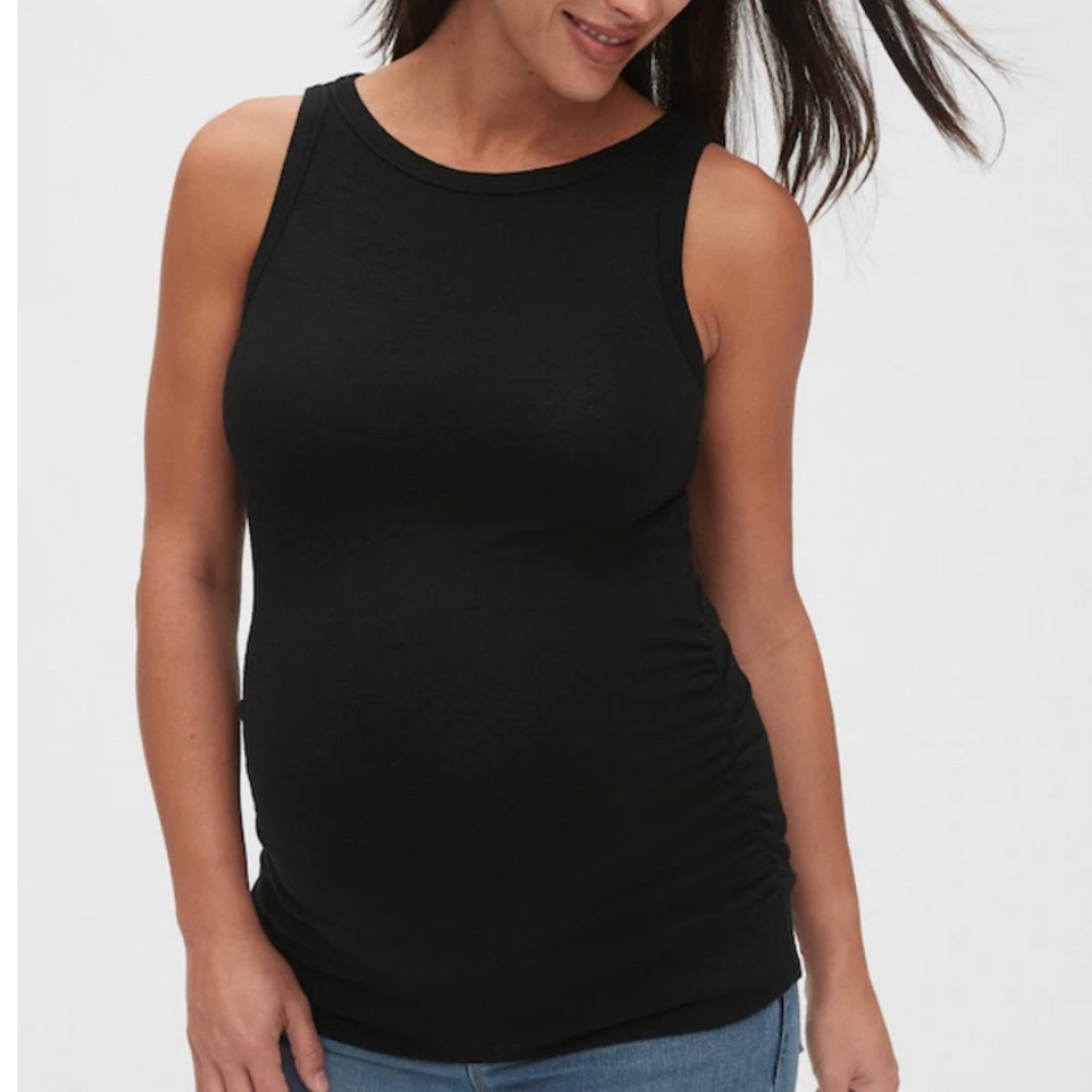 GAP Maternity Softspun Tank in Black - Size XS